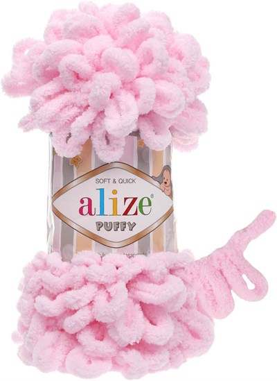 Alize Puffy El Örgü İpi, Parmak Örgü İpi 5 Adet (Pembe 31)