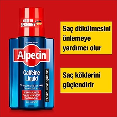 Alpecin Kafeinli Sıvı Saç Toniği 200ml | Saç Dökülmesini önler ve azaltır | Erkekler için Doğal Saç Uzatma | Güçlü Saçlar için Enerji verici | Erkekler için Saç Bakımı Alman - Seçenekler: Tekli, İkili
