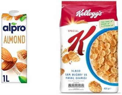 Alpro Badem Bitki Bazlı İçecek 1 L ve Kelloggs Special K Sade 420 Gr