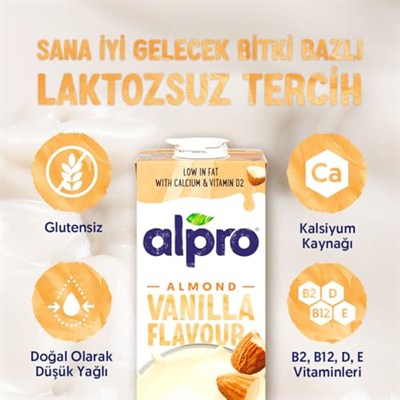 Alpro Badem Vanilya Bitki Bazlı İçecek 1000 ml