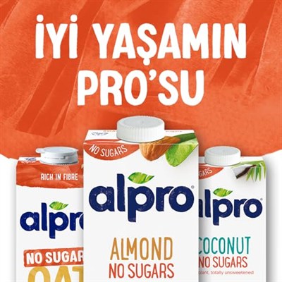 Alpro Şekersiz Badem Bitki Bazlı İçecek 1 L 2li paket