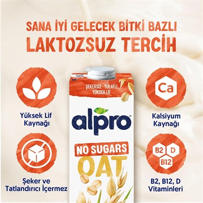 Alpro Şekersiz bitki bazlı laktızsuz Yulaf İçecek 1000 ml