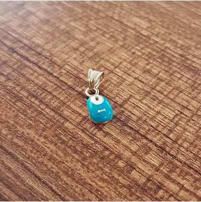 Altın Sepeti Mavi Mineli Bebek Patiği Kolye