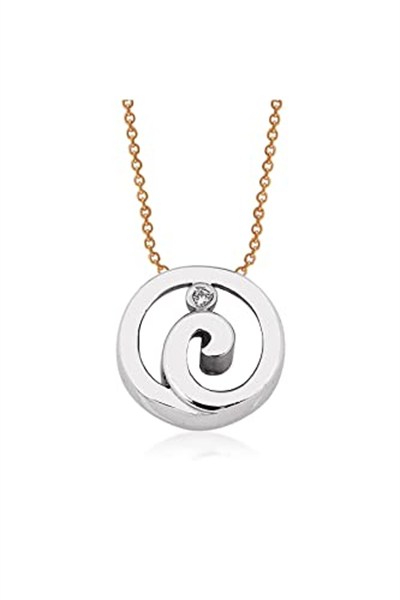 Altın Sepeti Pırlantalı Oval Tektaş Kolye
