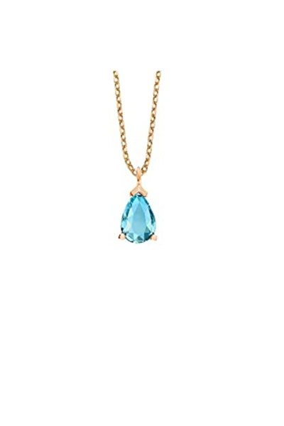 Altın Sepeti Rose Aqua Mini Damla Taşlı Gümüş Kolye