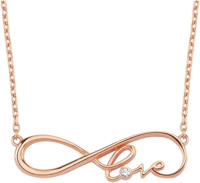 Altın Sepeti Rose Gümüş Love Kolye