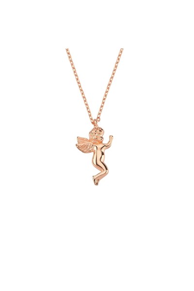 Altın Sepeti Rose Gümüş Mini Melek Kolye