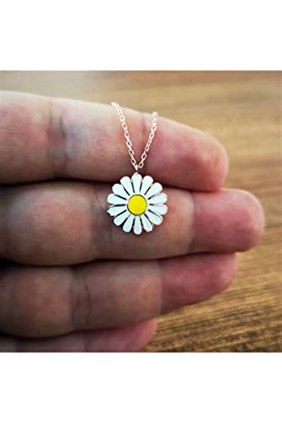 Altın Sepeti Rose Gümüş Papatya Kolye