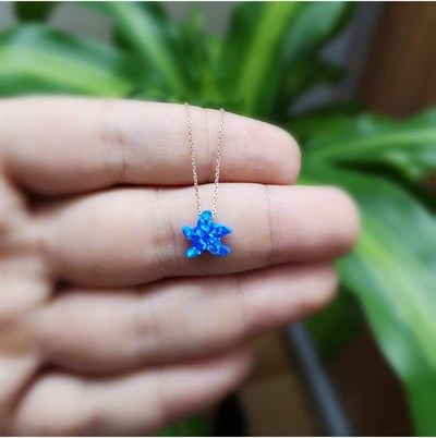 Altın Sepeti Rose Opal Taşlı Deniz Yıldızı Kolye