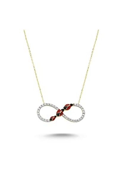 Altın Sepeti Sonsuzluk Uğur Böcekleri Kolye