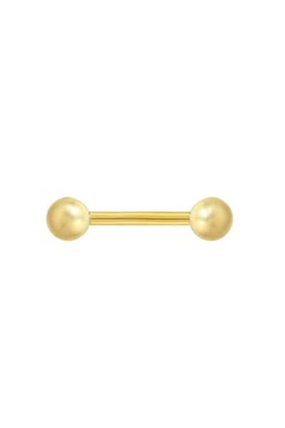 Altın Toplu Düz Kaş ve Dil Piercing