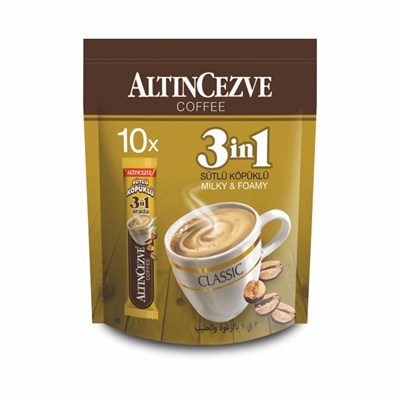 Altıncezve 3ü1 Arada Üçü Bir Arada Sütlü Köpüklü 10lu Paket (Tek İçimlik) 16 Gr x 10 Adet