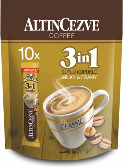 Altıncezve 3ü1 Arada Üçü Bir Arada Sütlü Köpüklü 10lu Paket (Tek İçimlik) 16 Gr x 10 Adet