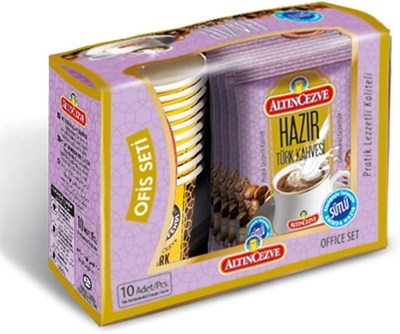Altıncezve Ofis Seti Hazır Türk Kahvesi Sütlü 10lu Paket