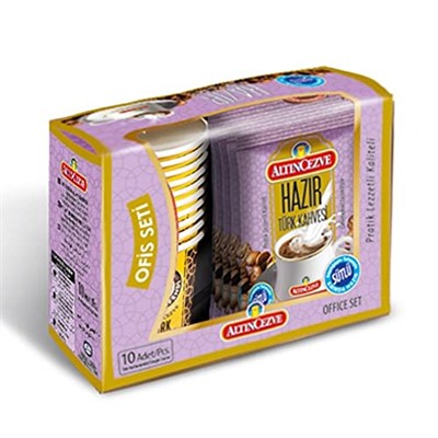 Altıncezve Ofis Seti Hazır Türk Kahvesi Sütlü 10lu Paket