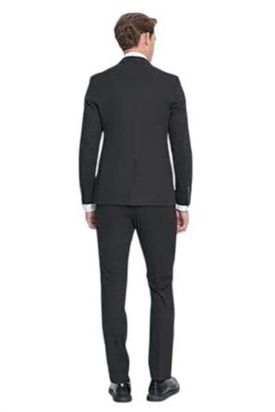 ALTINYILDIZ CLASSICS Ekstra Slim Fit Dar Kesim Kırlangıç Yaka Takım Elbise, Renk Siyah, Beden 50-6 Drop