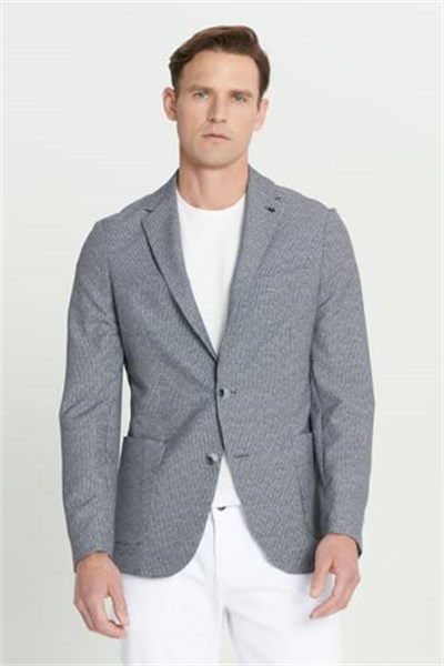 ALTINYILDIZ CLASSICS Slim Fit Dar Kesim Mono Yaka Desenli Blazer Ceket