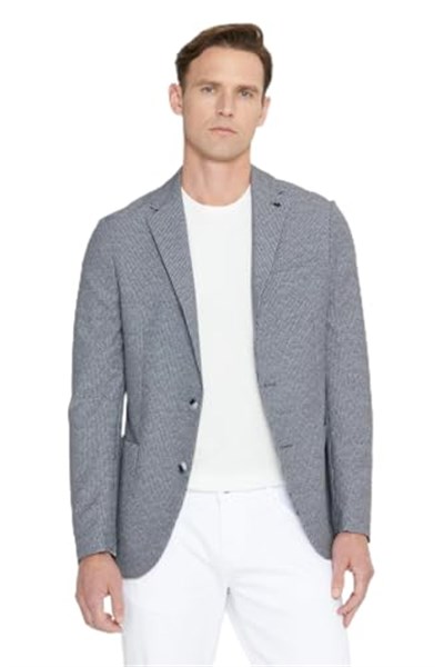 ALTINYILDIZ CLASSICS Slim Fit Dar Kesim Mono Yaka Desenli Blazer Ceket