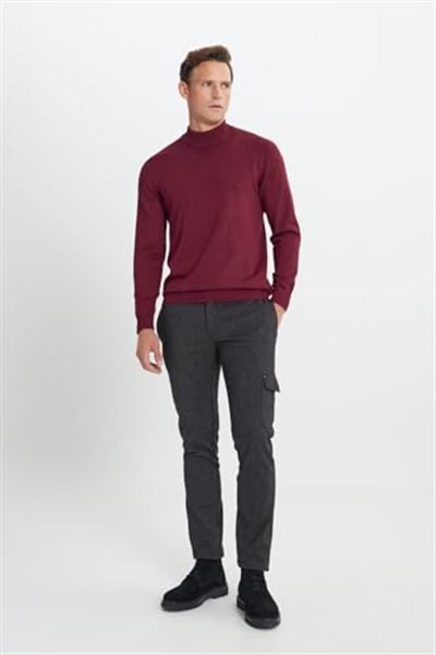 ALTINYILDIZ CLASSICS Slim Fit Dar Kesim Diyagonal Desenli Kargo Cepli Esnek Pantolon