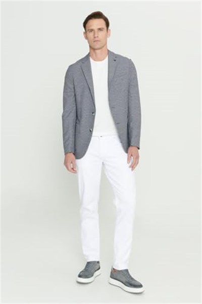ALTINYILDIZ CLASSICS Slim Fit Dar Kesim Mono Yaka Desenli Blazer Ceket