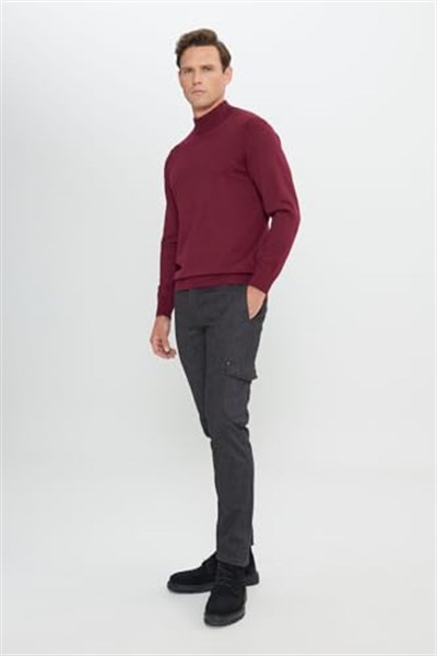 ALTINYILDIZ CLASSICS Slim Fit Dar Kesim Diyagonal Desenli Kargo Cepli Esnek Pantolon