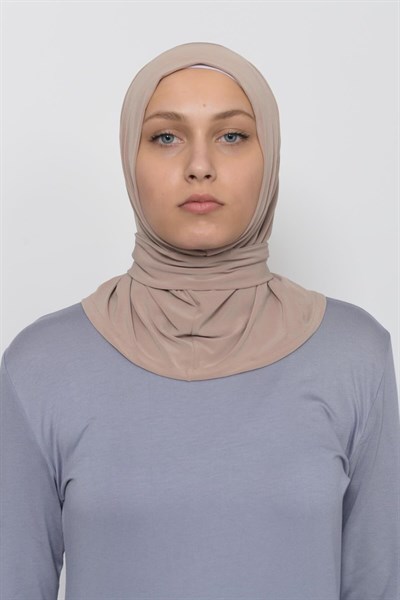 Altobeh Çıtçıtlı Hazır Eşarp Hijap Koyu Bej, Standart, A51-36, Koyu Bej, Kadın