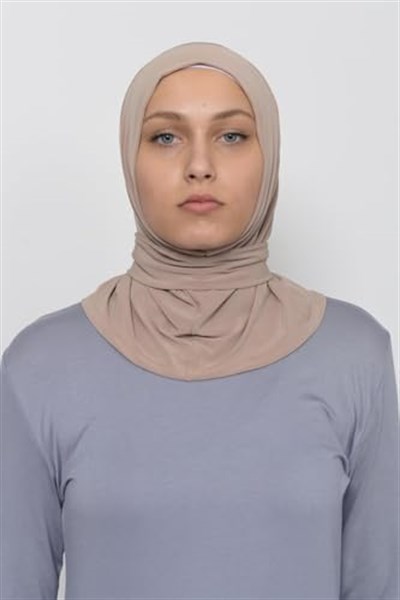 Altobeh Çıtçıtlı Hazır Eşarp Hijap Koyu Bej, Standart, A51-36, Koyu Bej, Kadın