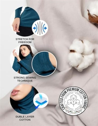 Alya UNDERWEAR, Kaşkorse, Balıkçı Yaka Tam Boğazlı Body Sweatshirt