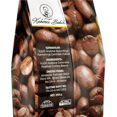 Amasyalı Kahveci Bekir Colombia Medellin Supremo Kahve Çekirdek 250g