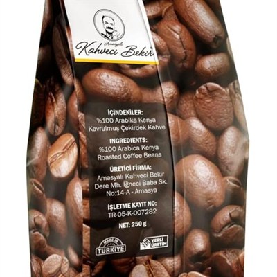 Amasyalı Kahveci Bekir Kenya AA Kahve Çekirdek 250g