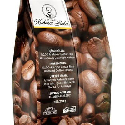 Amasyalı Kahveci Bekir Kosta Rika San Rafael Kahve Çekirdek 250g