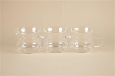 AmberHaus Borosilikat Cam Kupa Seti - 250 ml Kapasiteli - Şık ve Dayanıklı Tasarım - 3 Parça