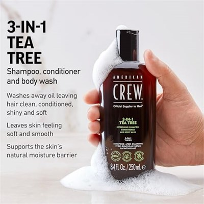 American Crew Crew 3In1 Tea Tree, 250ml/ 8.45Oz