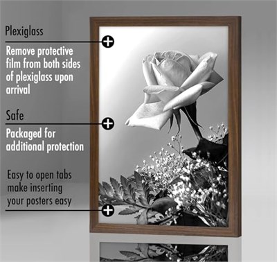 Americanflat Maun içinde 12x18 Poster Çerçevesi - Tasarlanmış Ahşap Çerçeve ve Cilalı Pleksiglas Kapaklı Fotoğraf Çerçevesi - Dahili Asma Donanımı ile Duvar için Yatay ve Dikey Formatlar