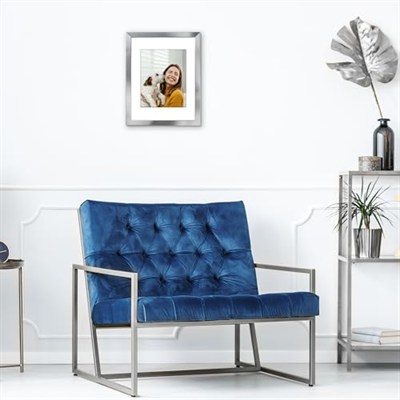Americanflat Parlak Kristal Netliğinde Camlı 11x14 Resim Çerçevesi - Mat ile 8x10 Çerçeve olarak kullanın veya 11x14 Matsız Çerçeve - İmza Koleksiyonu - Duvar Ekranı için Fotoğraf Çerçevesi - Gümüş