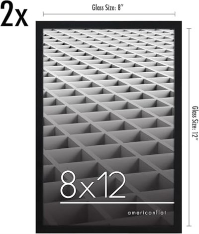 Americanflat Resim çerçevesi, 20,3 x 30,5 cm, kırılmaz camlı, duvar ve masa plakası için yatay ve dikey formatlar (2 adet) - Seçenekler: 4x4, 4x6, 5x5, 8x12, 2li Paket
