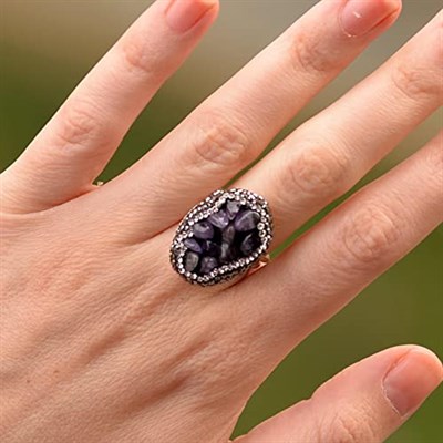 Ametist Taşı Yüzük - Ayarlamalı - Taş Sandığı