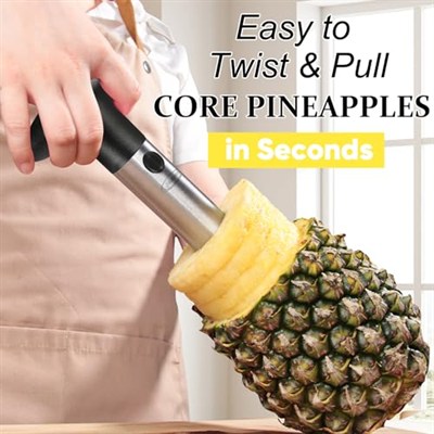 Ananas Oyuucu, [Geliştirilmiş, Güçlendirilmiş, Kalın Bıçak] Newness Premium Ananas Oyacağı Sökücü (Siyah)