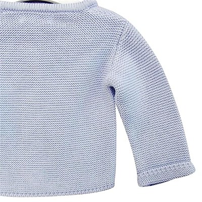 Andywawa Knitwear Basic Bebek Ceketi AC24333 Mavi 9-12 Ay