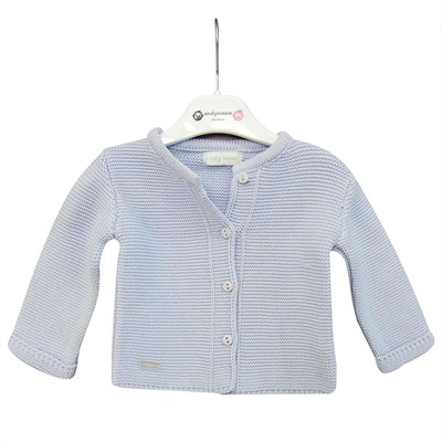 Andywawa Knitwear Basic Bebek Ceketi AC24333 Mavi 9-12 Ay