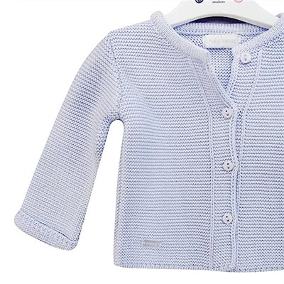 Andywawa Knitwear Basic Bebek Ceketi AC24333 Mavi 9-12 Ay