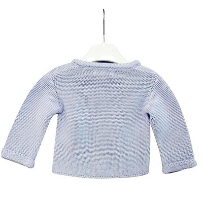 Andywawa Knitwear Basic Bebek Ceketi AC24333 Mavi 9-12 Ay