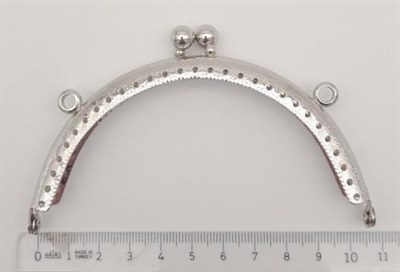 Angel Çanta Aksesuar 10.5 cm Oval Cüzdan Klipsi Cüzdan Bursu Gümüş Renk