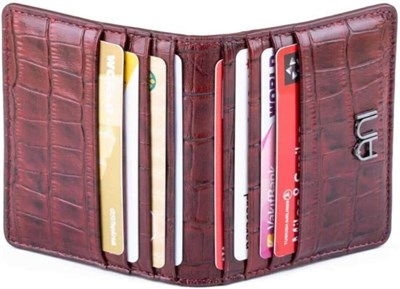 ANI YÜZÜK Erkek Bordo Kartlık Kroko Hakiki%100 Deri Çıtçıtlı Pratik Kullanışlı Klasik Cüzdan Bordo