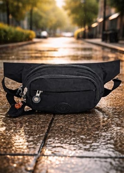 Anıl Bags Su Geçirmez Krinkıl Kumaş Bel Çantası Çapraz Anahtarlıklı