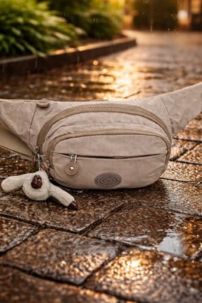 Anıl Bags Su Geçirmez Krinkıl Kumaş Bel Çantası Çapraz Anahtarlıklı