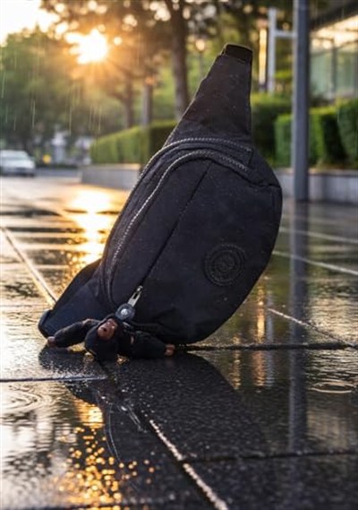 Anıl Bags Su Geçirmez Krinkıl Kumaş Bel Çantası Çapraz Anahtarlıklı