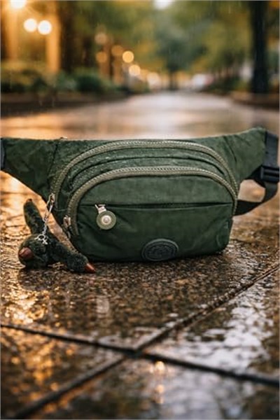 Anıl Bags Su Geçirmez Krinkıl Kumaş Bel Çantası Çapraz Anahtarlıklı
