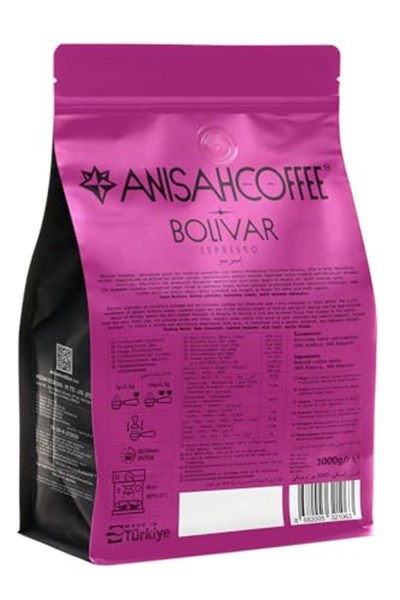 Anisah Coffee Bolivar Espresso Çekirdek Kahve 1000gr