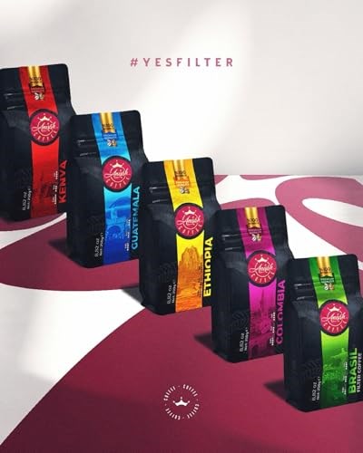 Anisah Coffee Dünya Filtre Kahveleri Tanışma Seti | 5x250gr | Kenya, Guatemala, Ethiopia, Colombia, Brasil